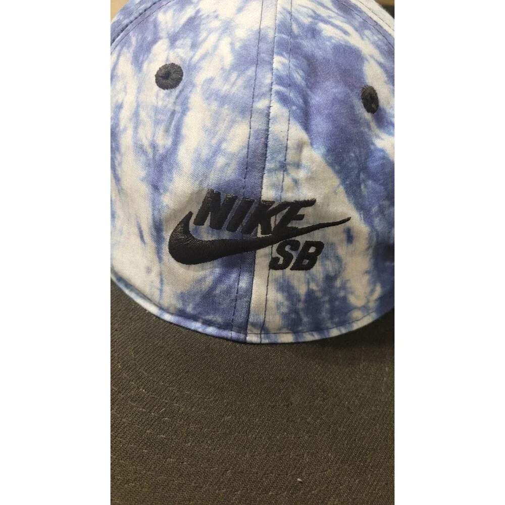 Nike SB Youth Hat Blue Tie Dye Flat Bill Snapback Cap Skateboard Skating